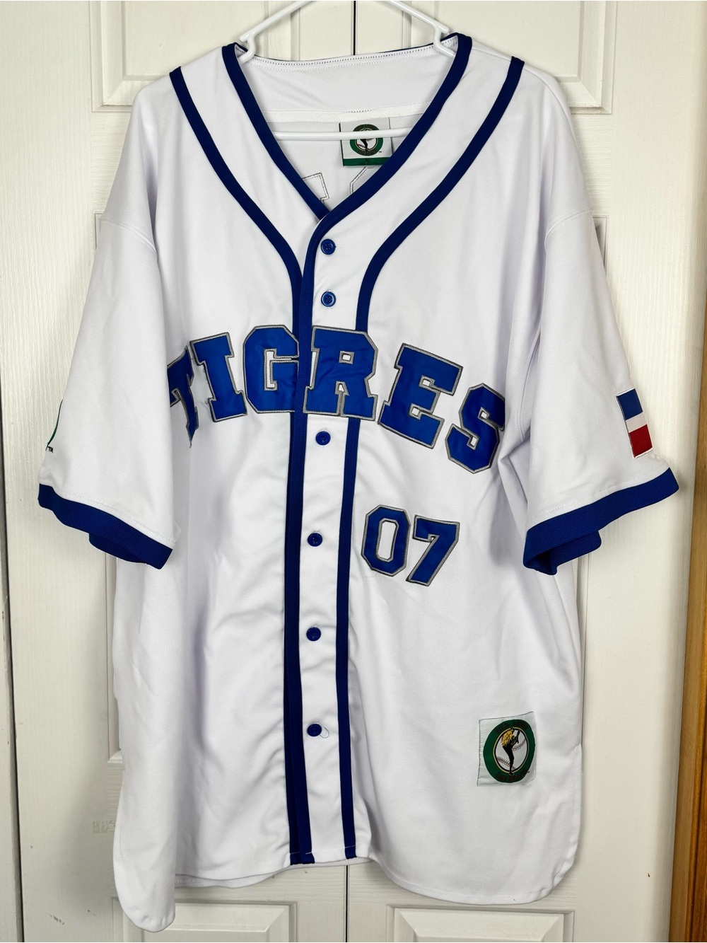 Tigres White and Blue Baseball Jersey